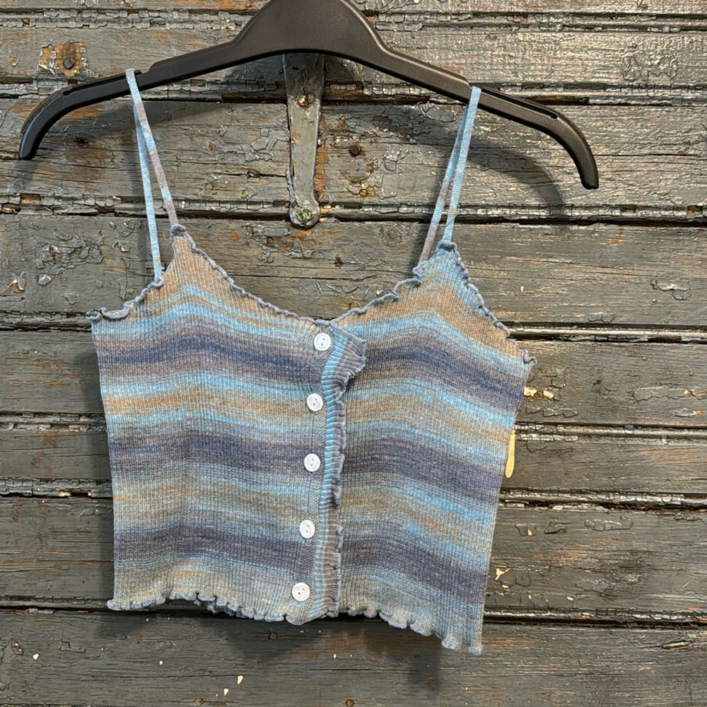 ⭐️3 for $10⭐️ SHEIN Blue and Brown Cropped Knit Tank Top